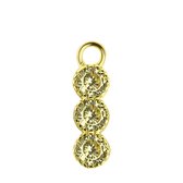 Lucardi Dames Oorbelhanger gold geboortesteen Mix&Match - Oorbellen - Cadeau - Echt Zilver - Goudkleurig