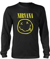 Nirvana Longsleeve shirt -S- Smiley Logo Zwart