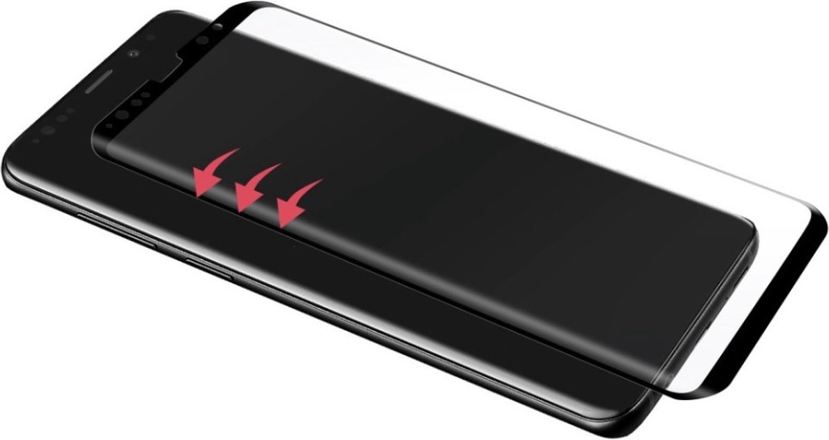 Black Rock Screen Protector 3D Schott 9H Voor Samsung Galaxy S9+ Transparant