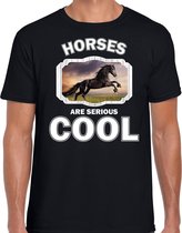 Dieren paarden t-shirt zwart heren - horses are serious cool shirt - cadeau t-shirt zwart paard/ paarden liefhebber XL