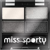 Palette d'ombre a paupieres Miss Sporty - Shadow - Blanc, gris, gris foncé et argent Quattro 404 - 3,2 g