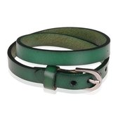 Stone Valley wrap armband Leer Verstelbaar Gesp Groen