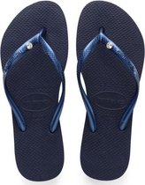 Havaianas Slim Crystal SW II Dames Slippers - Navy Blue - Maat 35/36