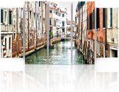 Schilderij , Kanaal in Venetië , Multikleur ,4 maten , 5 luik , wanddecoratie , Premium print , XXL