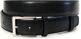 JV Belts Mooie zwarte gebolleerde pantalonriem - heren en dames riem - 3.5 cm breed - Zwart - Echt Leer - Taille: 90cm - Totale lengte riem: 105cm