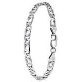 Lucardi Heren Armband schakel - Echt Zilver - Armband - Cadeau - Vaderdag - 19 cm - Zilverkleurig