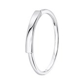 Lucardi - Dames Ring met bar - Ring - Cadeau - Echt Zilver - Zilverkleurig