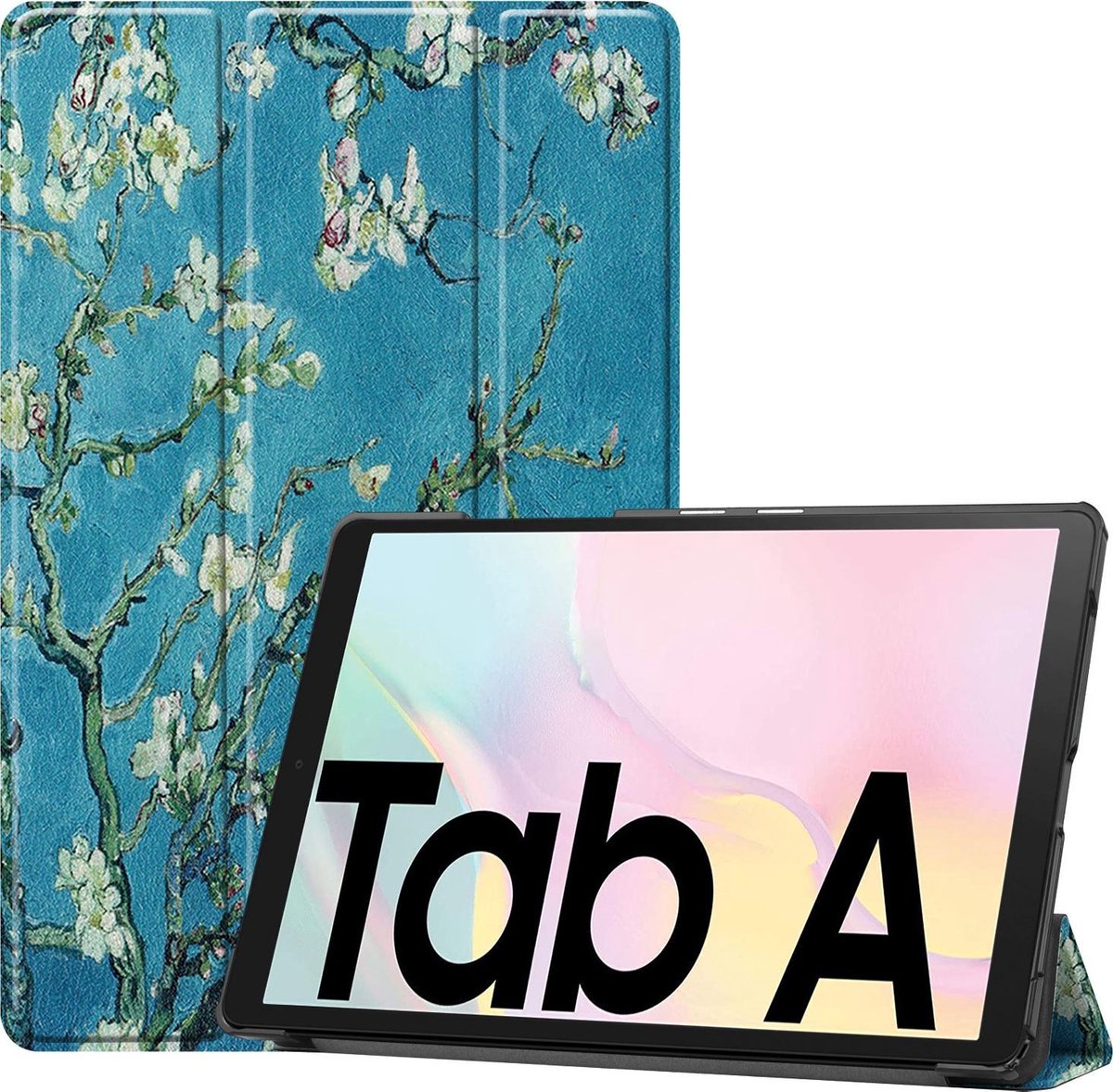 Hoes - Geschikt voor Samsung Galaxy Tab A7 (2020) - Dun & Stevig - Trifold Bookcase - Hard Cover - Hardcover Book Case - Tablet Hoesje - Bloesem
