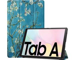 Hoes - Geschikt voor Samsung Galaxy Tab A7 (2020) - Dun & Stevig - Trifold Bookcase - Hard Cover - Hardcover Book Case - Tablet Hoesje - Bloesem