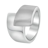 Lucardi Dames Ring mat/glans - Ring - Cadeau - Staal - Zilverkleurig