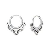 Oorbellen dames | Oorring | Zilveren Bali hoops 10mm, opengewerkt randje | WeLoveSilver