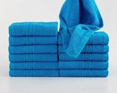 Gastendoekje FeelGood due Fancy - Turquoise - set van 12 stuks - 30x50cm 100% Katoen badstof