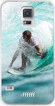 Samsung Galaxy S5 Hoesje Transparant TPU Case - Boy Surfing #ffffff