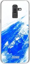 Samsung Galaxy J8 (2018) Hoesje Transparant TPU Case - Blue Brush Stroke #ffffff