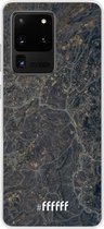 Samsung Galaxy S20 Ultra Hoesje Transparant TPU Case - Golden Glitter Marble #ffffff