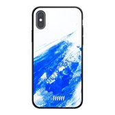 iPhone X Hoesje TPU Case - Blue Brush Stroke #ffffff