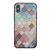 iPhone Xs Hoesje TPU Case - Color Tiles #ffffff