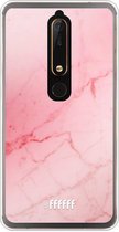Nokia 6 (2018) Hoesje Transparant TPU Case - Coral Marble #ffffff