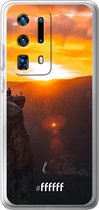 Huawei P40 Pro+ Hoesje Transparant TPU Case - Rock Formation Sunset #ffffff