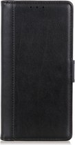 Shop4 - LG Velvet Hoesje - Wallet Case Grain Zwart