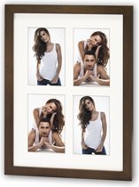 ZEP - Houten Multi Fotolijst Ponza 4Q met Passe-Partout voor 4 foto's 10x15 afmeting 31x42- SA124