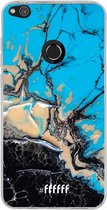 Huawei P8 Lite (2017) Hoesje Transparant TPU Case - Blue meets Dark Marble #ffffff