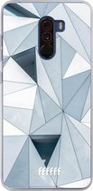Xiaomi Pocophone F1 Hoesje Transparant TPU Case - Mirrored Polygon #ffffff