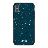 iPhone Xs Hoesje TPU Case - Terrazzo N°9 #ffffff