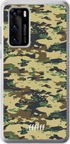 Huawei P40 Hoesje Transparant TPU Case - Desert Camouflage #ffffff
