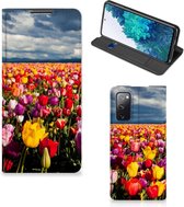 Stand Case Moederdag Cadeau Geschikt voor Samsung Galaxy S20 FE Telefoonhoesje met foto Tulpen