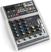 Vonyx VMM-K402 4-kanaals muziekmixer met Bluetooth, Echo, USB en recording mogelijkheid