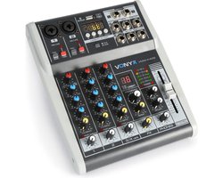 Vonyx VMM-K402 4-kanaals muziekmixer met Bluetooth, Echo, USB en recording mogelijkheid