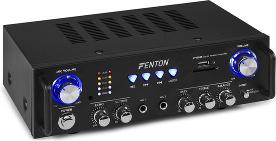 jukbeen idee Storen Karaoke versterker - Fenton AV100BT stereo HiFi karaoke versterker met  Bluetooth, mp3... | bol.com