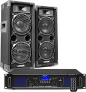 DJ geluidsinstallatie met Bluetooth - MAX26 DJ luidsprekers + Bluetooth versterker combinatie - 1200W