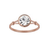Ringen dames | Rose gold plated ring met kleurloos kristal