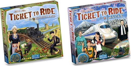 Ticket to Ride Spellenbundel - 2 stuks - Uitbreidingen - Nederland & Japan + Italië