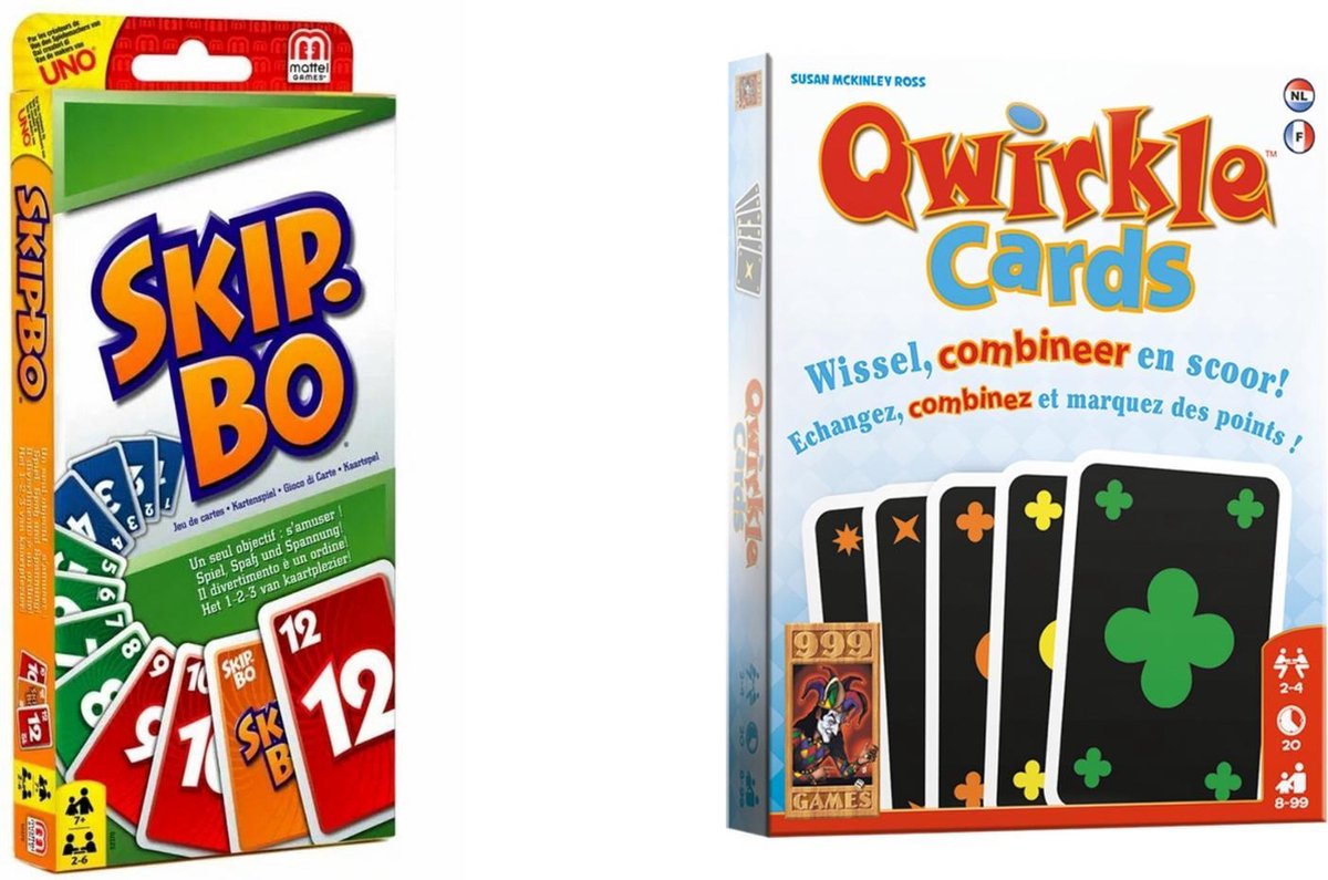 dwaas Buskruit Uitgebreid Spellenbundel - Kaartspel - 2 stuks - Skip-Bo & Qwirkle | Games | bol.com