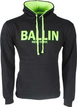 Ballin - Heren  Hoodie - Sweat - Zwart Neon groen