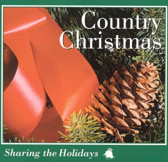 Country Christmas: Delen van de Feestdagen met een dennenappel en oranje lint.