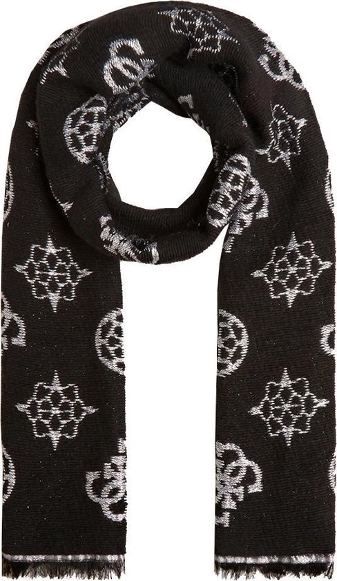 Guess sjaal logo glitter black | bol