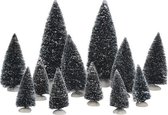 Luville - Bristle tree assorted 12 pieces - Kersthuisjes & Kerstdorpen