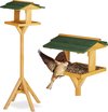 vogelvoederhuis op paal - staand - voor tuinvogels - tuin - 117 cm - hout