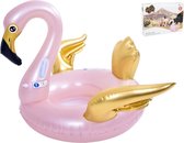 Opblaasbare zwembad luchtbed/ride-on dieren roze flamingo  115 x 115 x 90 cm - Zwembanden/ringen speelgoed dieren