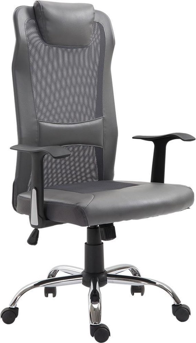 Vinsetto Chaise de bureau ergonomique en cuir artificiel gris 51 x 60,8 x  112122 cm | bol.com
