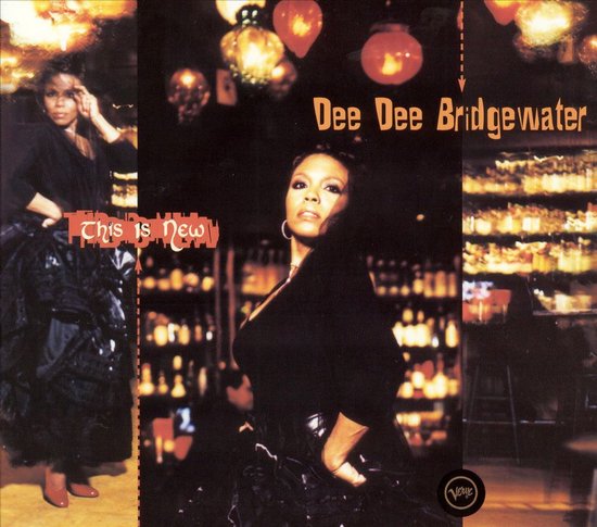 Dee Dee Bridgewater op het album "This Is New", in een zwarte jurk met volumineuze rok.