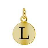 Zilveren hanger alfabet goldplated - L