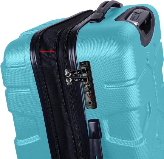 SHAIK® Koffer Turquoise voor handbagage Serie Razzer 58 x 38 x 25 cm |  bol.com