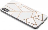 Hoesje Siliconen Geschikt voor iPhone X / Xs - Design Backcover siliconen - Wit / Meerkleurig / White Graphic