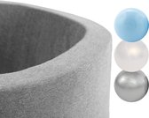 Extensso® Ballenbak | Rond 90x30 | Licht Grijs incl. 200 ballen | Pearl/Silver/Light Blue