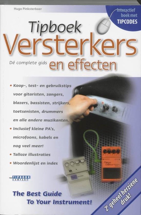 Cover van het boek 'Tipboek versterkers en effecten' van Hugo Pinksterboer